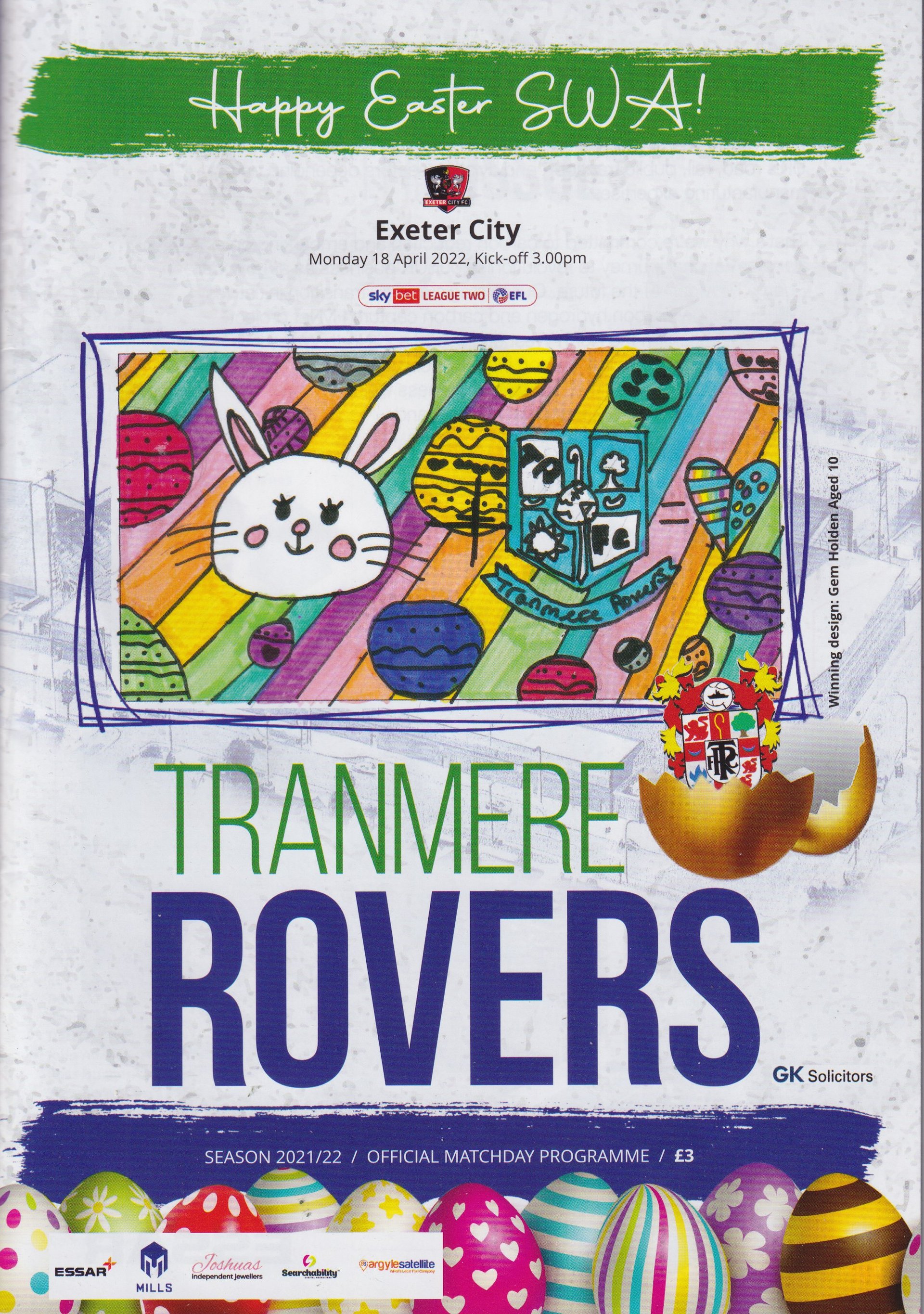 Tranmere Rovers v Exeter match programme